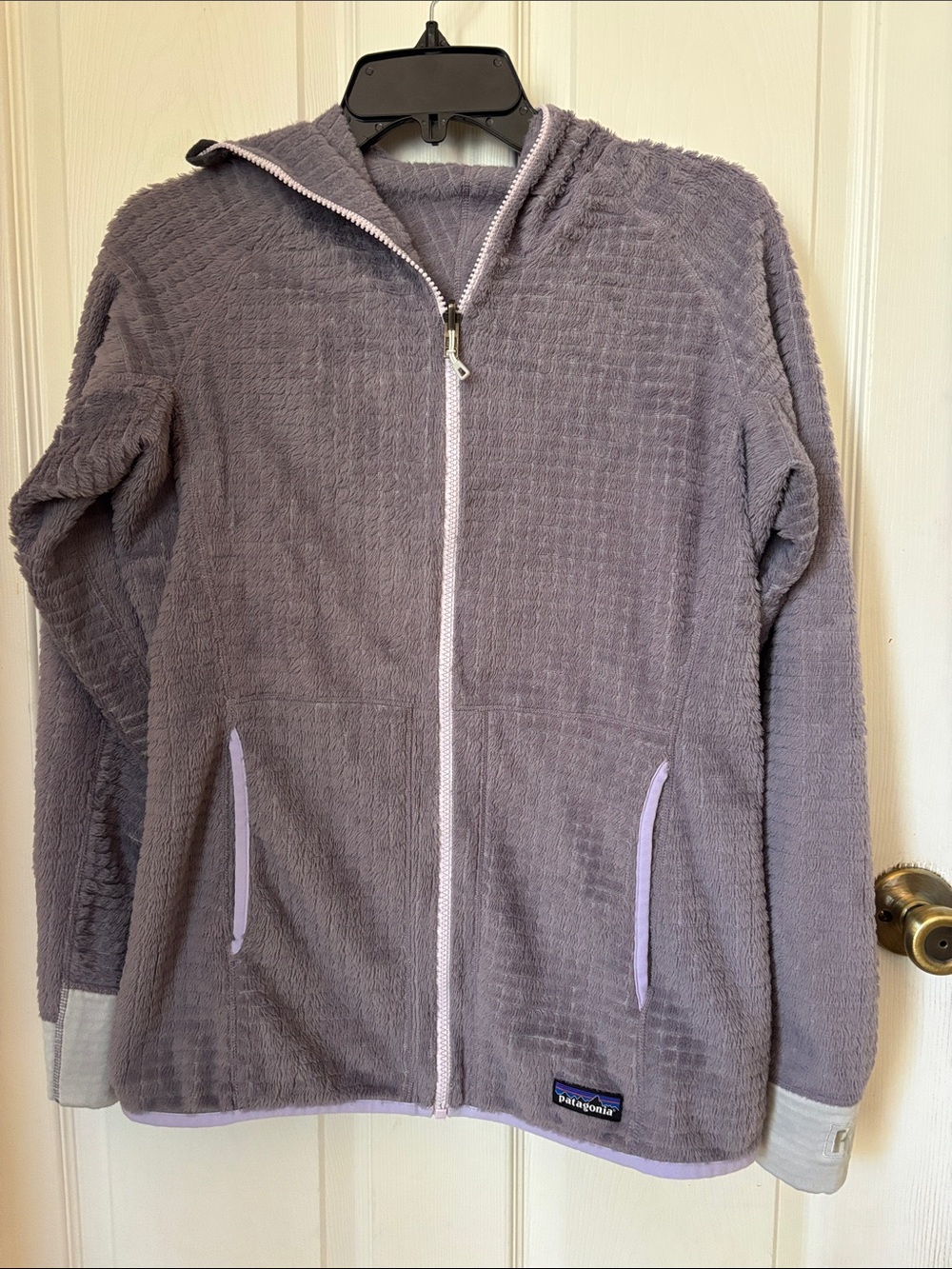 Patagonia Lavender Gray Textured Zip Hoodie